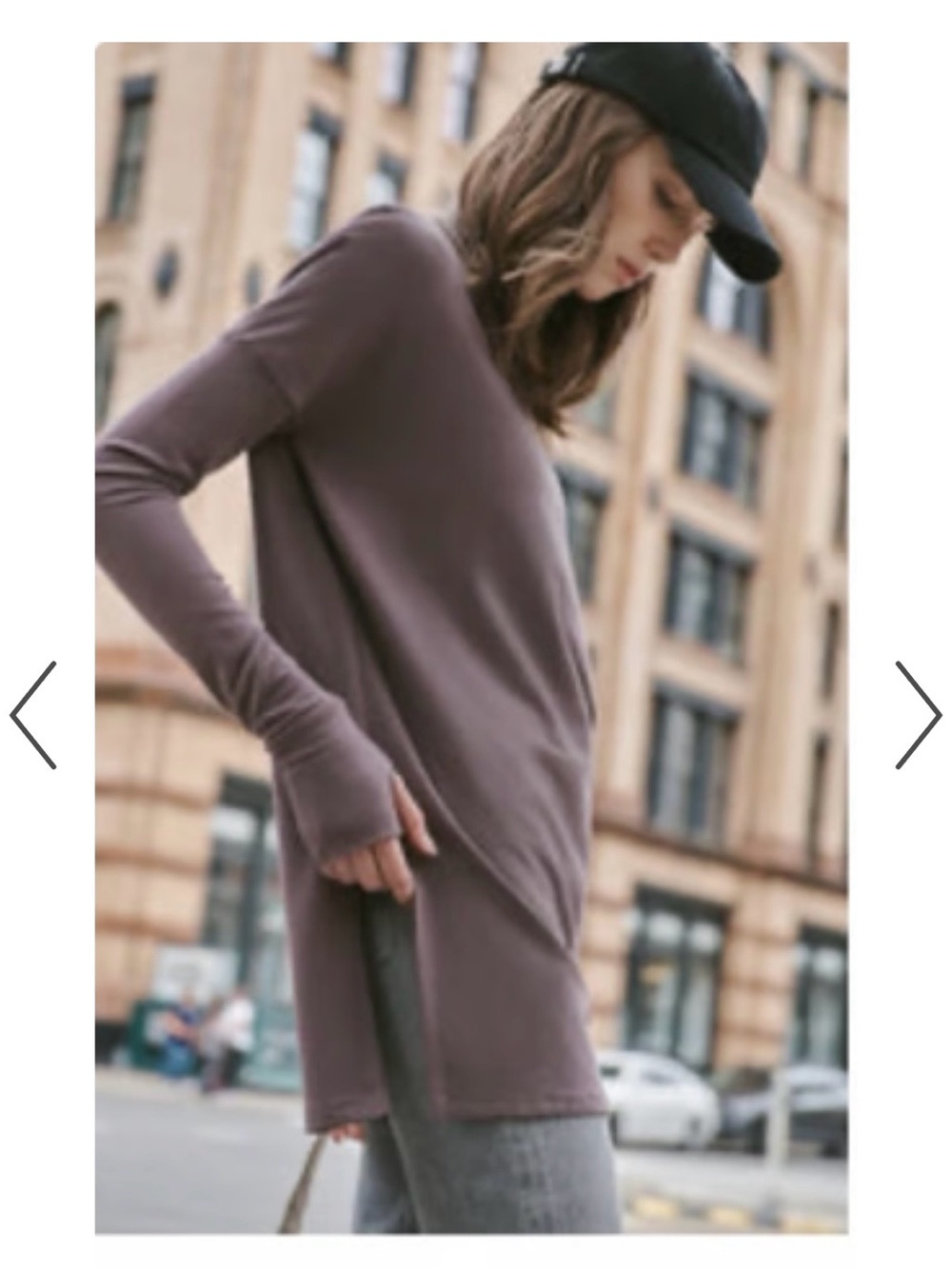 Marcella NYC Anthracite Dakota Long Sleeve Crewneck Tunic Top XS